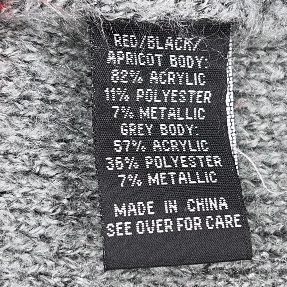 Petite Large IN Studio Colorblock Long Sleeve Open Front Sweater Black Grey Red